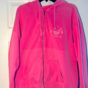 Pink zip-up hoodie, size large
